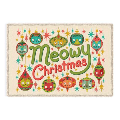 carriecantwell Meowy Christmas Outdoor Rug