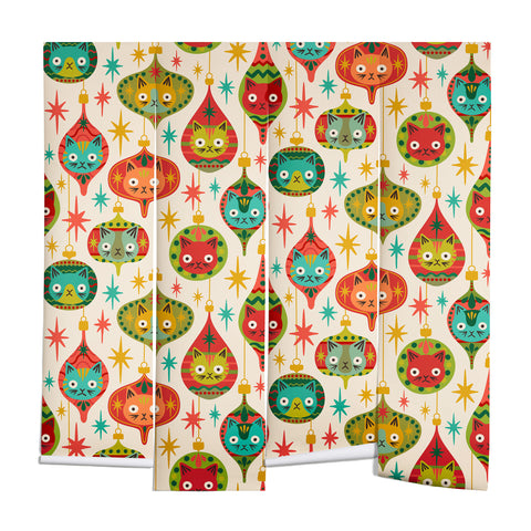 carriecantwell Meowy Christmas Wall Mural