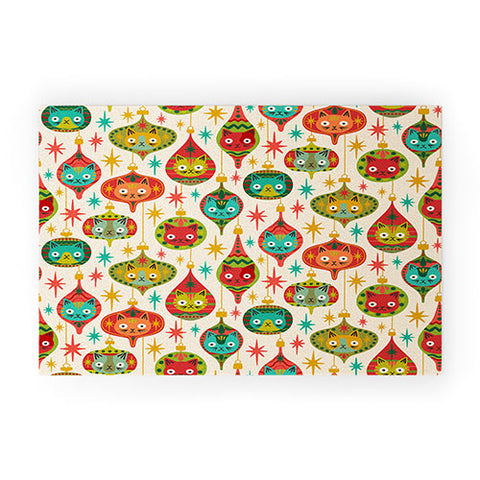 carriecantwell Meowy Christmas Welcome Mat
