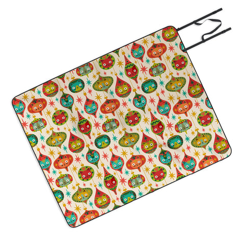 carriecantwell Meowy Christmas Picnic Blanket