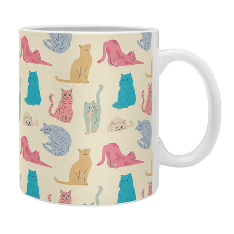 carriecantwell Pastel Cats Pattern Coffee Mug