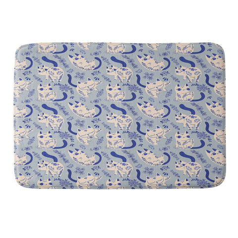 carriecantwell Purrcelin Cats Memory Foam Bath Mat