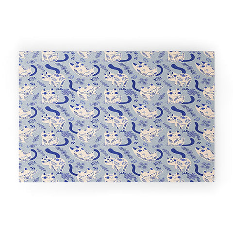 carriecantwell Purrcelin Cats Welcome Mat