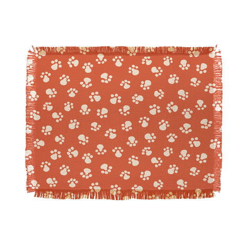 carriecantwell Purrty Paws Throw Blanket