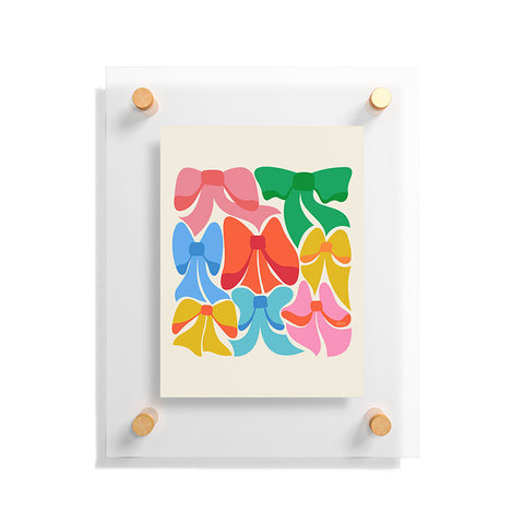 carriecantwell RainBows Bright Multi Retro Floating Acrylic Print