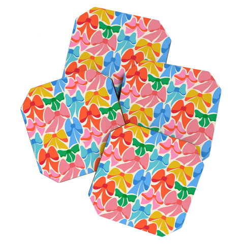 carriecantwell RainBows Bright Multi Retro Coaster Set