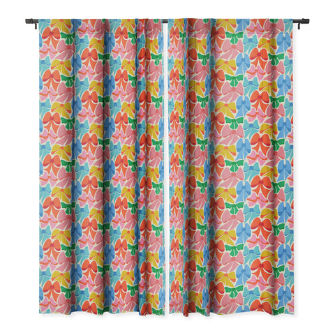 carriecantwell RainBows Bright Multi Retro Blackout Window Curtain