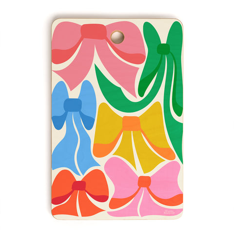 carriecantwell RainBows Bright Multi Retro Cutting Board Rectangle
