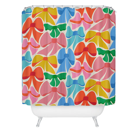 carriecantwell RainBows Bright Multi Retro Shower Curtain