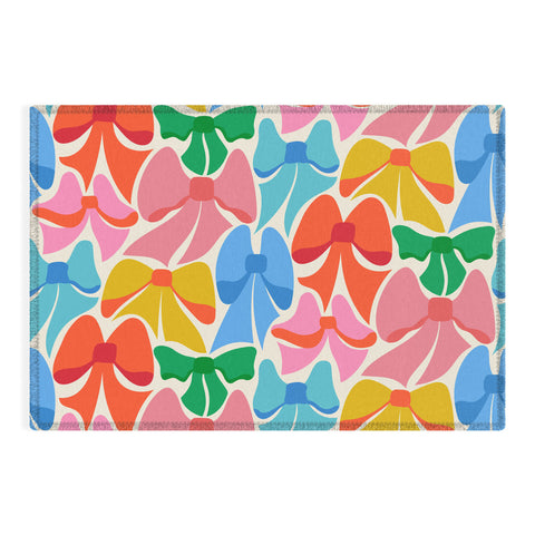 carriecantwell RainBows Bright Multi Retro Outdoor Rug