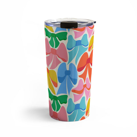 carriecantwell RainBows Bright Multi Retro Travel Mug