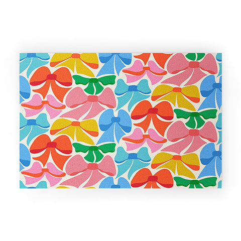 carriecantwell RainBows Bright Multi Retro Welcome Mat