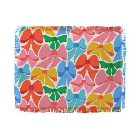carriecantwell RainBows Bright Multi Retro Throw Blanket