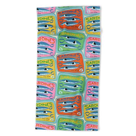 carriecantwell Sardines I Beach Towel