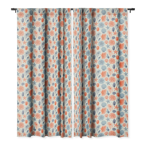 carriecantwell She Sells Seashells I Blackout Window Curtain