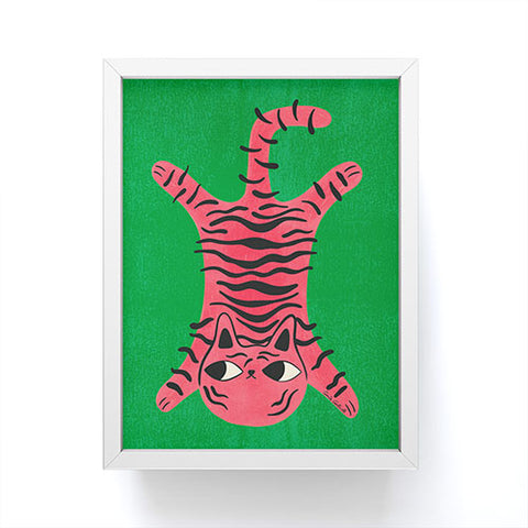 carriecantwell Silly Cat Rug Framed Mini Art Print