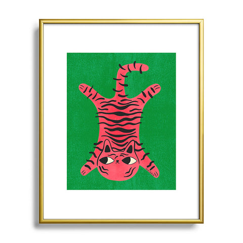 carriecantwell Silly Cat Rug Metal Framed Art Print