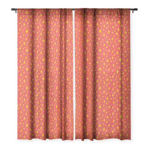 carriecantwell Sparkling Stars Sheer Window Curtain