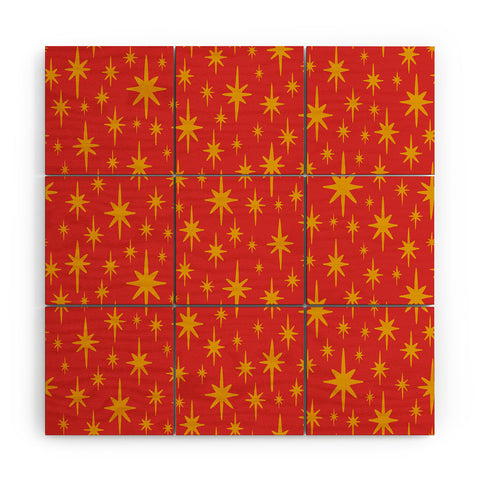 carriecantwell Sparkling Stars Wood Wall Mural