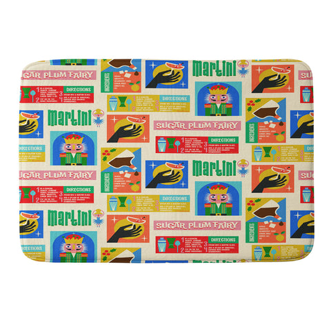 carriecantwell Sugar Plum Fairy Martini Memory Foam Bath Mat