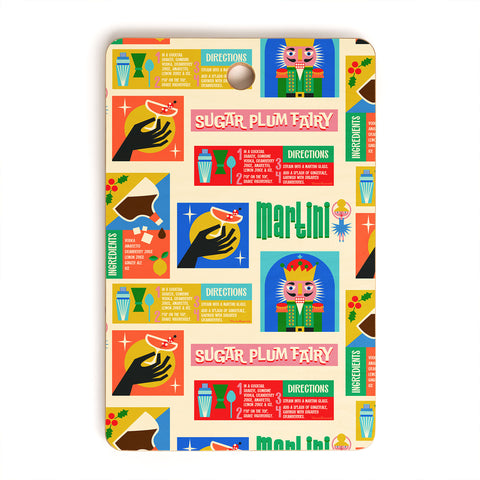 carriecantwell Sugar Plum Fairy Martini Cutting Board Rectangle