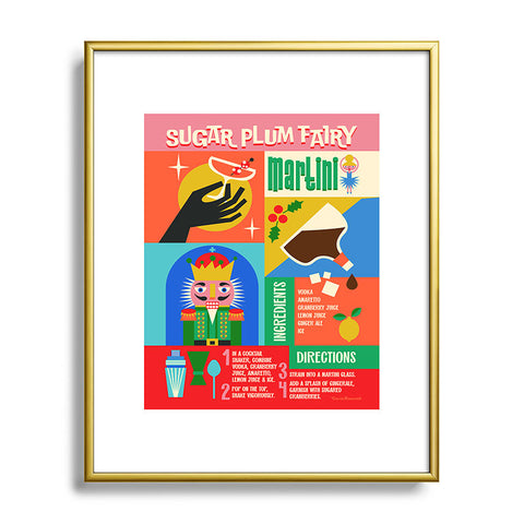 carriecantwell Sugar Plum Fairy Martini Metal Framed Art Print