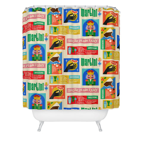 carriecantwell Sugar Plum Fairy Martini Shower Curtain