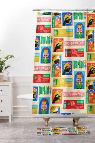 carriecantwell Sugar Plum Fairy Martini Shower Curtain And Mat