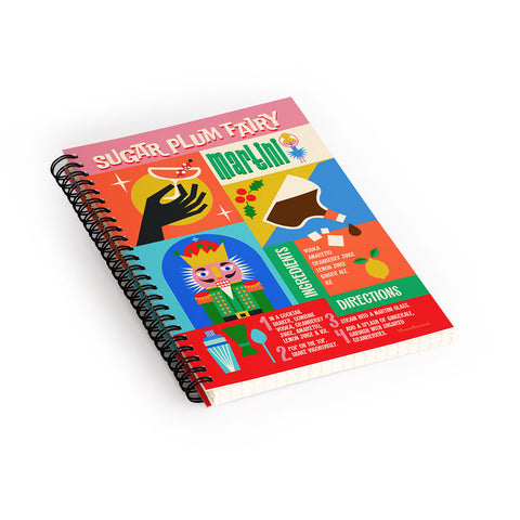 carriecantwell Sugar Plum Fairy Martini Spiral Notebook