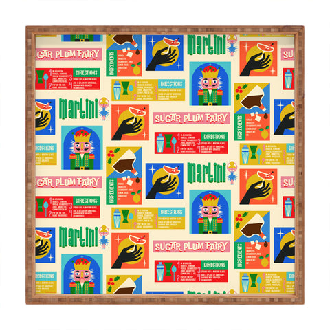 carriecantwell Sugar Plum Fairy Martini Square Tray