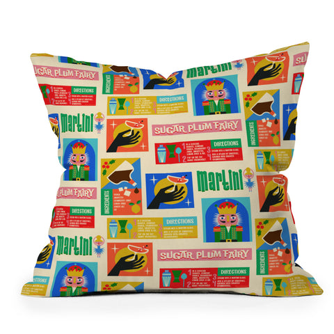 carriecantwell Sugar Plum Fairy Martini Throw Pillow