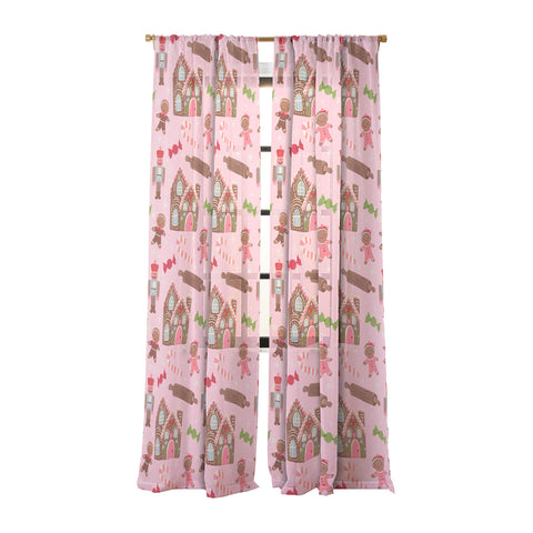 carriecantwell Sweet Christmas Holidays Sheer Window Curtain