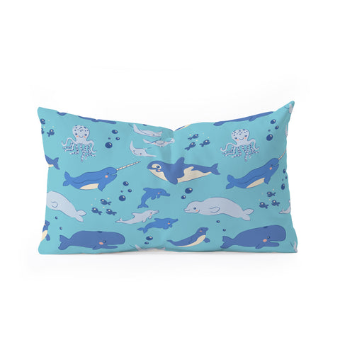 carriecantwell Sweet Sea Life Oblong Throw Pillow