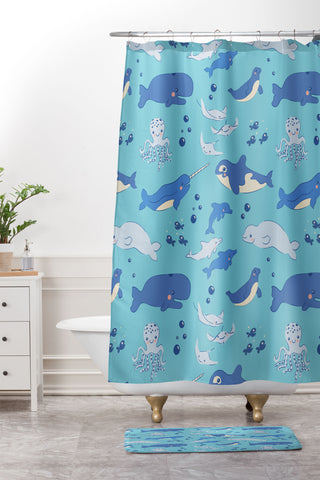 carriecantwell Sweet Sea Life Shower Curtain And Mat