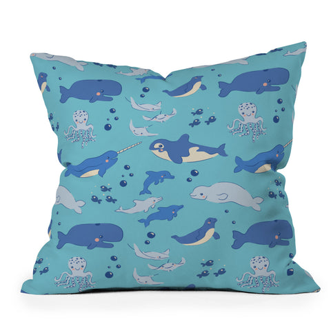 carriecantwell Sweet Sea Life Throw Pillow