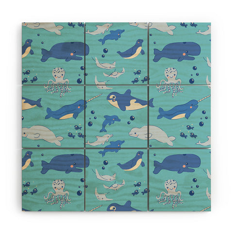 carriecantwell Sweet Sea Life Wood Wall Mural