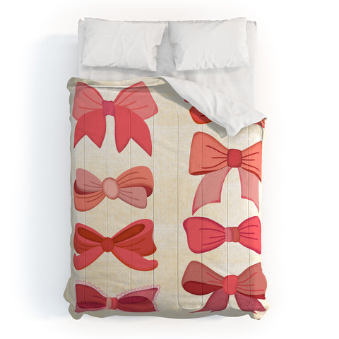 carriecantwell Vintage Pink Bows I Comforter