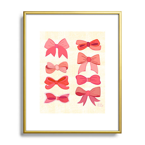 carriecantwell Vintage Pink Bows I Metal Framed Art Print