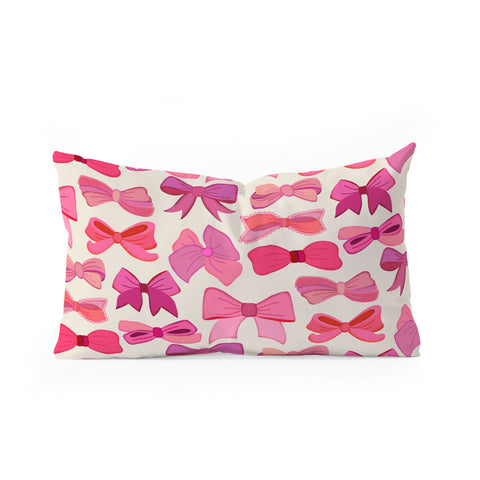 carriecantwell Vintage Pink Bows Oblong Throw Pillow