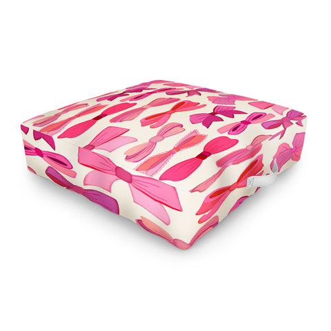 carriecantwell Vintage Pink Bows Outdoor Floor Cushion