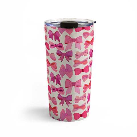 carriecantwell Vintage Pink Bows Travel Mug