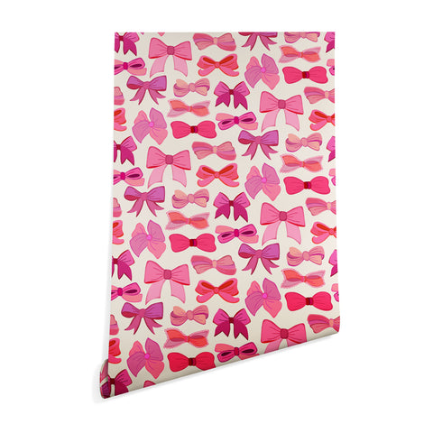 carriecantwell Vintage Pink Bows Wallpaper