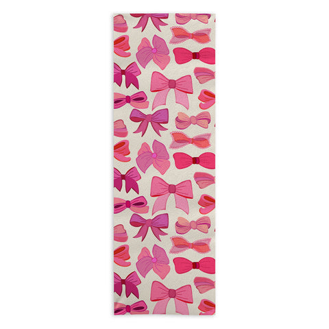 carriecantwell Vintage Pink Bows Yoga Towel