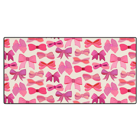 carriecantwell Vintage Pink Bows Desk Mat