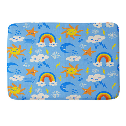 carriecantwell Whimsical Weather Memory Foam Bath Mat