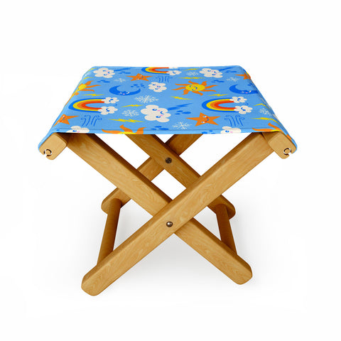 carriecantwell Whimsical Weather Folding Stool
