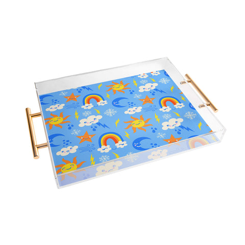 carriecantwell Whimsical Weather Acrylic Tray