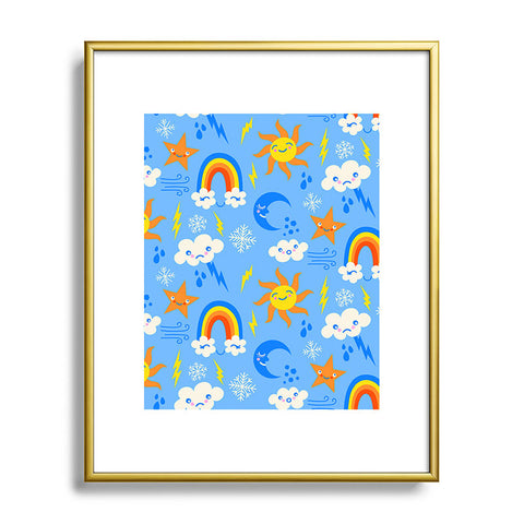 carriecantwell Whimsical Weather Metal Framed Art Print