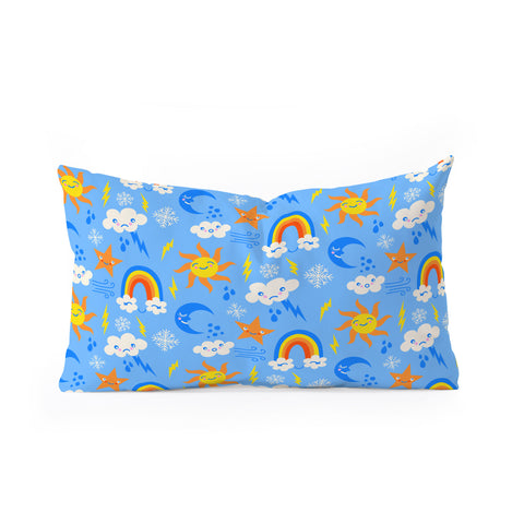 carriecantwell Whimsical Weather Oblong Throw Pillow