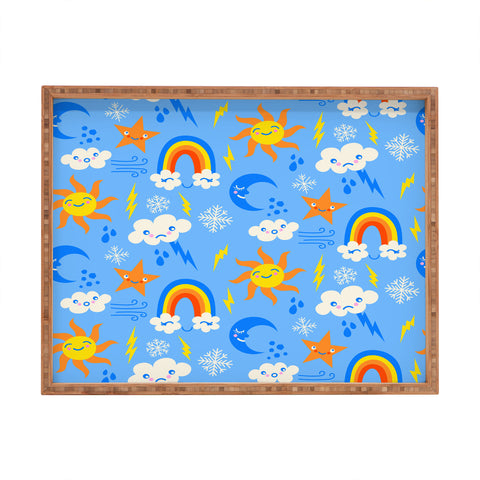 carriecantwell Whimsical Weather Rectangular Tray